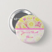 Pink Lemonade 'Jouw tekst' badge stripe Ronde Button 5,7 Cm (Voorkant /achterkant)