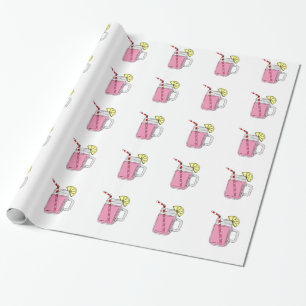 Pink Lemonade Mason Jar Cadeaupapier