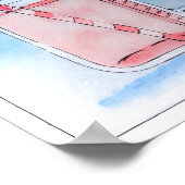 PInk Lemonade Mason Jar Waterverf Poster (Hoek)