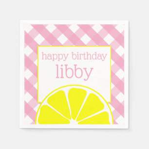 Pink Lemonade Personalized Party Napkins Servet