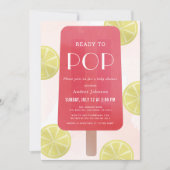 Pink Lemonade Popsicle Girl Baby shower Kaart (Voorkant)