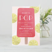 Pink Lemonade Popsicle Girl Baby shower Kaart (Staand voorkant)
