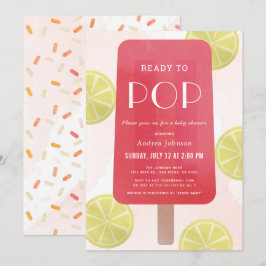 Pink Lemonade Popsicle Girl Baby shower Kaart