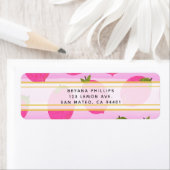 Pink Lemons Lemonade Summer Fruit Waterverf Favor Etiket (Insitu)