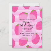 Pink Lemons Summer Fruit Bright Birthday Party Kaart (Voorkant)