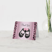 Pink Leopard Baby shower Bedankt (Voorkant)
