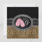 Pink Leopard-Baby shower Kaart (Voorkant)