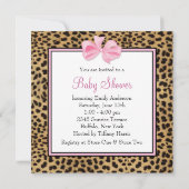 Pink Leopard-Baby shower Kaart (Achterkant)