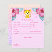 Pink Leopard Baby shower voorspellingen en advies (Voorkant / Achterkant)