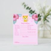 Pink Leopard Baby shower voorspellingen en advies (Staand voorkant)