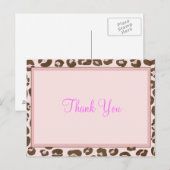 Pink Leopard Bedankt Briefkaart (Voorkant / Achterkant)