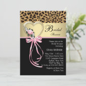 Pink Leopard Black Gold Leopard Vrijgezellenfeest Kaart (Staand voorkant)