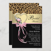 Pink Leopard Black Gold Leopard Vrijgezellenfeest Kaart (Voorkant / Achterkant)