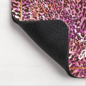 Pink Leopard Camo Style Customized Name Muismat (Hoek)