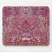 Pink Leopard Camo Style Customized Name Muismat (Voorkant)