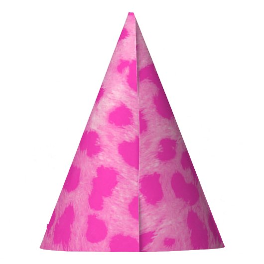 Pink Leopard Cheetah Wild Oerwoud Verjaardagsfeest Feesthoedjes (Achterkant)