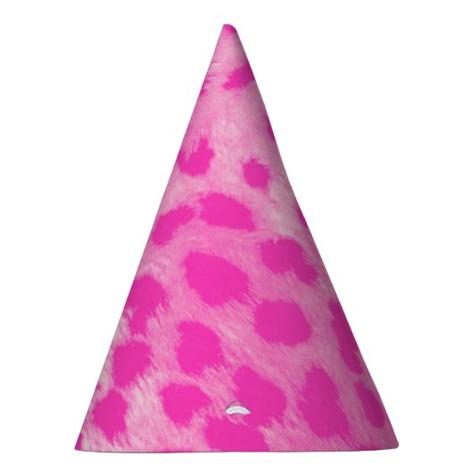 Pink Leopard Cheetah Wild Oerwoud Verjaardagsfeest Feesthoedjes (Rechts)