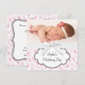 Pink Leopard Girl Foto doop Kaart (Voorkant / Achterkant)