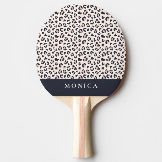 Pink Leopard Golf Head Hoesje Tafeltennisbatje (Voorkant)