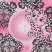 Pink Leopard Harmony flower of life Sticker (Voorkant)