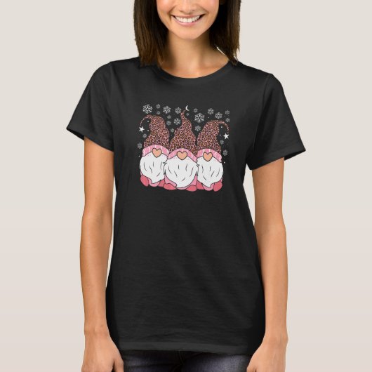 Pink Leopard Hat Gnomes Christmas Day Women's Appa T-shirt (Voorkant)