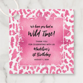 Pink Leopard Oerwoud Safari Birthday Bedankt Bedankjes Labels