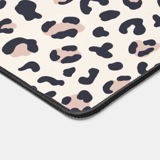 Pink Leopard patroon aangepaste naam Bureaumat (Hoek)