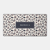 Pink Leopard patroon aangepaste naam Bureaumat (Voorkant)