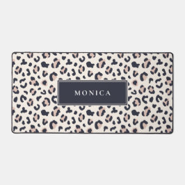 Pink Leopard patroon aangepaste naam Bureaumat