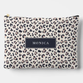 Pink Leopard patroon aangepaste naam Print Cut Sew Etui (Voorkant)