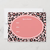 Pink Leopard Patroon Uitnodigingen (Achterkant)