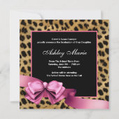 Pink Leopard Photo Graduation-aankondigingen Aankondiging (Achterkant)