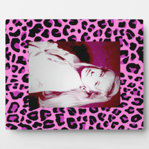 Pink Leopard Photo Plaque Fotoplaat