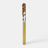 Pink Leopard Print and Gold Foil iPhone Case 16 Hoesje (Linkerkant)