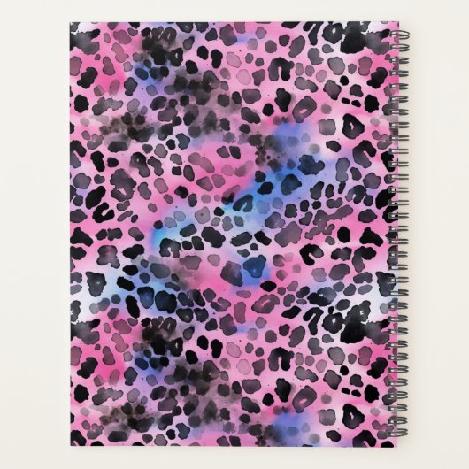Pink Leopard Print Naam Planner toevoegen (Achterkant)