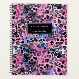Pink Leopard Print Naam Planner toevoegen