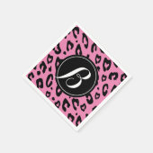 Pink leopard print napkins with custom monogram servet (Hoek)