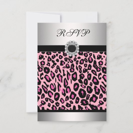 Pink Leopard RSVP-Sjabloon RSVP Kaartje (Voorkant)