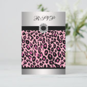 Pink Leopard RSVP-Sjabloon RSVP Kaartje (Staand voorkant)