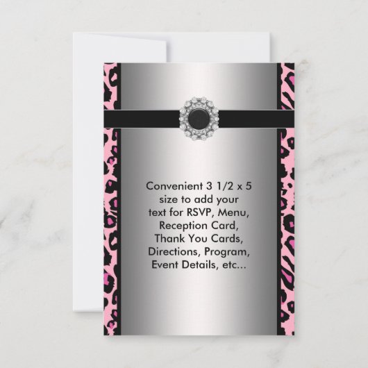Pink Leopard RSVP-Sjabloon RSVP Kaartje (Achterkant)