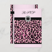 Pink Leopard RSVP-Sjabloon RSVP Kaartje (Voorkant / Achterkant)