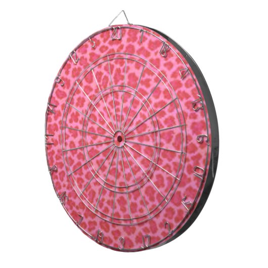 Pink Leopard Skin Dart Board Dartbord (Voorkant Rechts)