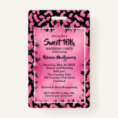 Pink Leopard Sweet 16th Birthday Uitnodigen VIP Pa Badge (Achterkant)