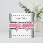 Pink Leopard Sweet Zestien Verjaardagsfeest Kaart (Staand voorkant)