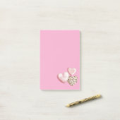 Pink Leopard XOXO Love Hearts Post-it® Notes (Op bureau)