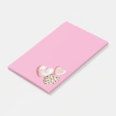 Pink Leopard XOXO Love Hearts Post-it® Notes (Schuin)