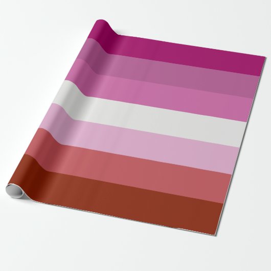Pink Lesbian Pride Flag Cadeaupapier (Uitgerold)