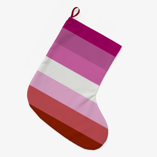 Pink Lesbian Pride Flag Grote Kerstsok (Voorkant (Hangend))