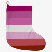 Pink Lesbian Pride Flag Grote Kerstsok (Voorkant)