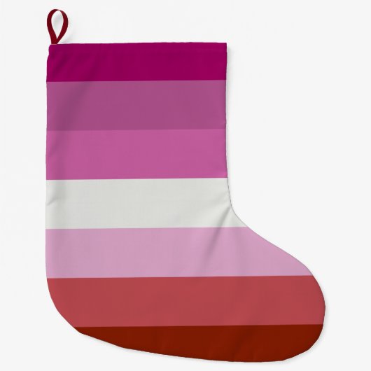 Pink Lesbian Pride Flag Grote Kerstsok (Voorkant)
